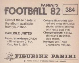 1981-82 Panini Football 82 (UK) #384 Team Group Back