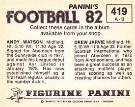 1981-82 Panini Football 82 (UK) #419 Drew Jarvie / Andy Watson Back