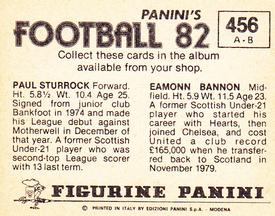 1981-82 Panini Football 82 (UK) #456 Eamonn Bannon / Paul Sturrock Back