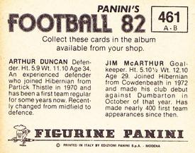 1981-82 Panini Football 82 (UK) #461 Jim McArthur / Arthur Duncan Back
