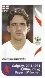 2006 Panini World Cup Stickers - England Update Stickers #NNO Owen Hargreaves Front