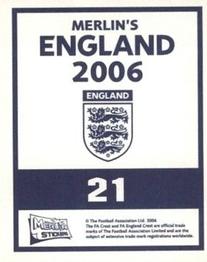 2006 Merlin England #21 Ledley King Back