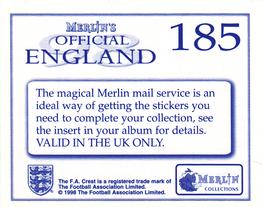 1998 Merlin Official England #185 Colin Calderwood / Tosh McKinlay Back