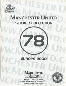 2000 Futera Europe 2000 Manchester United #78 David Beckham / Denis Irwin Back