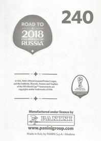 2017 Panini Road To 2018 FIFA World Cup Stickers #240 Adam Nemec Back