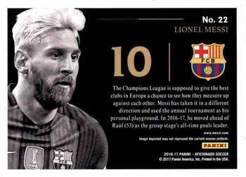 2017 Panini Aficionado #22 Lionel Messi Back