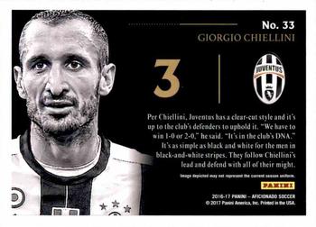 2017 Panini Aficionado #33 Giorgio Chiellini Back
