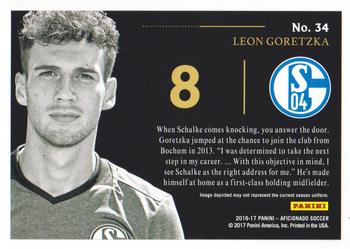 2017 Panini Aficionado #34 Leon Goretzka Back