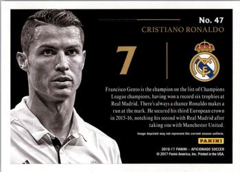2017 Panini Aficionado #47 Cristiano Ronaldo Back