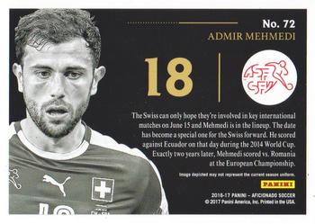 2017 Panini Aficionado #72 Admir Mehmedi Back