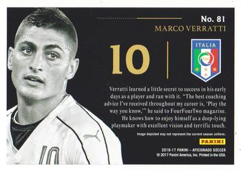 2017 Panini Aficionado #81 Marco Verratti Back