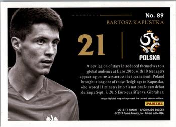 2017 Panini Aficionado #89 Bartosz Kapustka Back