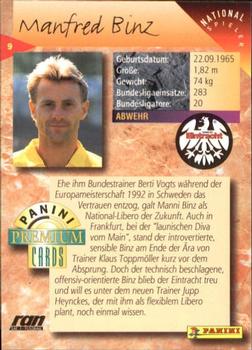 1994 Panini Premium Bundesliga #9 Manfred Binz Back
