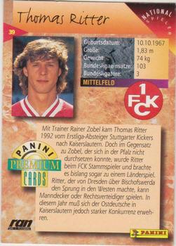1994 Panini Premium Bundesliga #39 Thomas Ritter Back