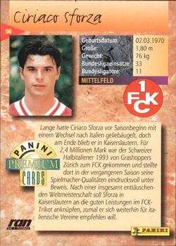 1994 Panini Premium Bundesliga #56 Ciriaco Sforza Back