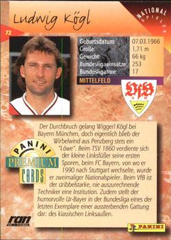 1994 Panini Premium Bundesliga #72 Ludwig Kögl Back