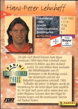 1994 Panini Premium Bundesliga #75 Hans-Peter Lehnhoff Back