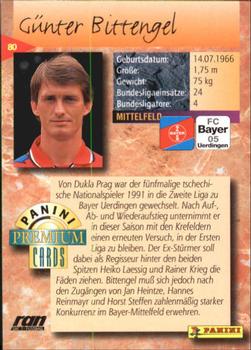 1994 Panini Premium Bundesliga #80 Günter Bittengel Back