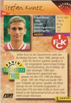 1994 Panini Premium Bundesliga #104 Stefan Kuntz Back