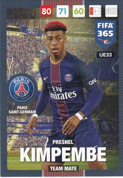 2016-17 Panini Adrenalyn XL FIFA 365 Update Edition #UE33 Presnel Kimpembe Front