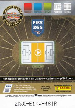 2016-17 Panini Adrenalyn XL FIFA 365 Update Edition #UE120 Volkan Şen Back