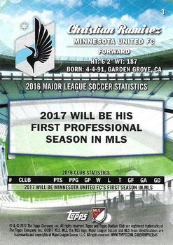 2017 Stadium Club MLS #3 Christian Ramirez Back