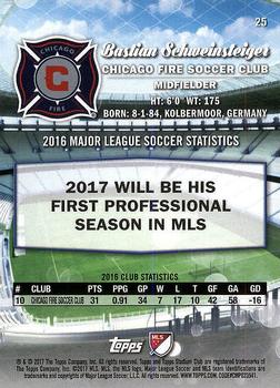 2017 Stadium Club MLS #25 Bastian Schweinsteiger Back