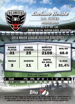 2017 Stadium Club MLS #30 Luciano Acosta Back