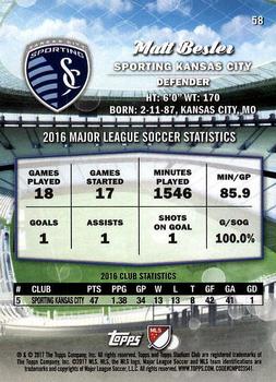 2017 Stadium Club MLS #58 Matt Besler Back