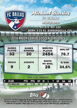 2017 Stadium Club MLS #83 Michael Barrios Back