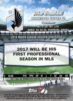 2017 Stadium Club MLS #94 Abu Danladi Back