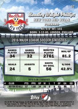 2017 Stadium Club MLS #92 Bradley Wright-Phillips Back