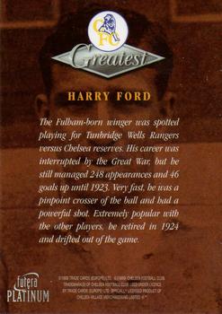 1999 Futera Platinum Chelsea Greatest #NNO Harry Ford Back