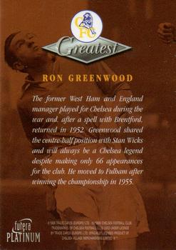1999 Futera Platinum Chelsea Greatest #NNO Ron Greenwood Back