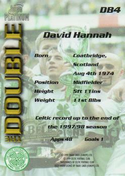 1998 Futera Platinum Celtic The Double #DB4 David Hannah Back