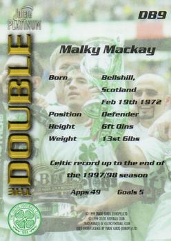 1998 Futera Platinum Celtic The Double #DB9 Malky Mackay Back