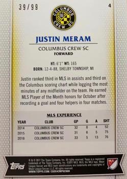 2017 Topps MLS - Blue #4 Justin Meram Back