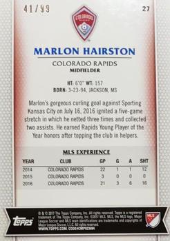 2017 Topps MLS - Blue #27 Marlon Hairston Back