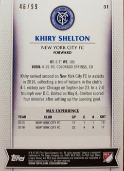 2017 Topps MLS - Blue #31 Khiry Shelton Back