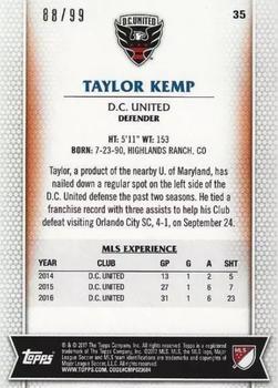 2017 Topps MLS - Blue #35 Taylor Kemp Back
