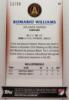 2017 Topps MLS - Blue #41 Romario Williams Back