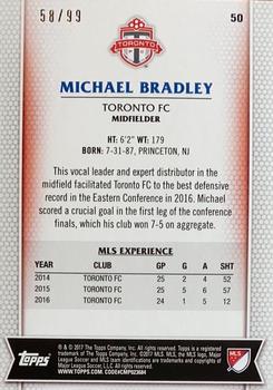 2017 Topps MLS - Blue #50 Michael Bradley Back