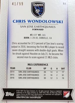 2017 Topps MLS - Blue #51 Chris Wondolowski Back