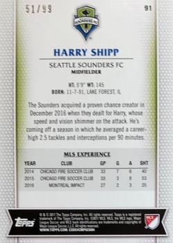 2017 Topps MLS - Blue #91 Harry Shipp Back