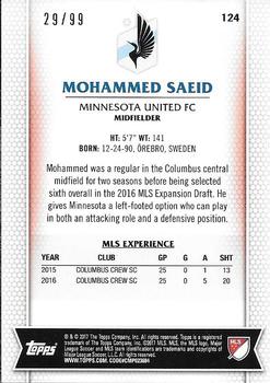 2017 Topps MLS - Blue #124 Mohammed Saeid Back