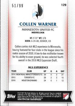 2017 Topps MLS - Blue #129 Collen Warner Back