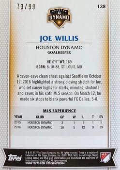 2017 Topps MLS - Blue #138 Joe Willis Back