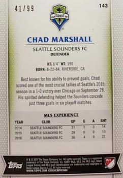 2017 Topps MLS - Blue #143 Chad Marshall Back