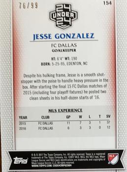 2017 Topps MLS - Blue #154 Jesse Gonzalez Back