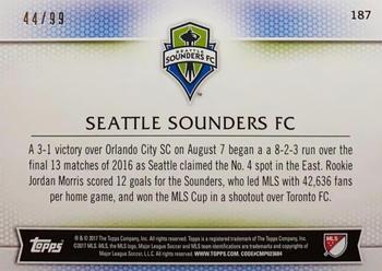 2017 Topps MLS - Blue #187 Seattle Sounders FC Back